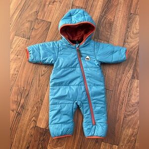 Burton winter baby overall blue and orange size 0-3 months